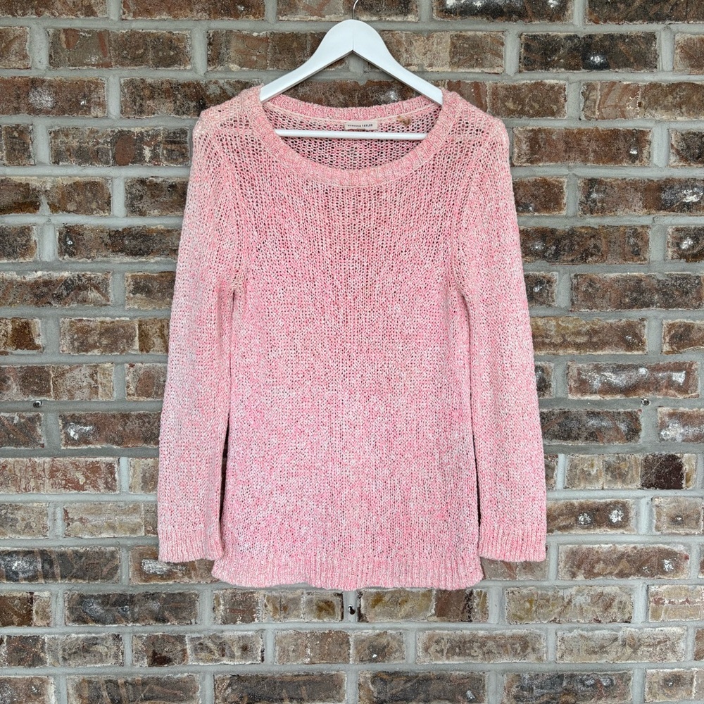 Rebecca Taylor Pink Marled Knit Sweater Large